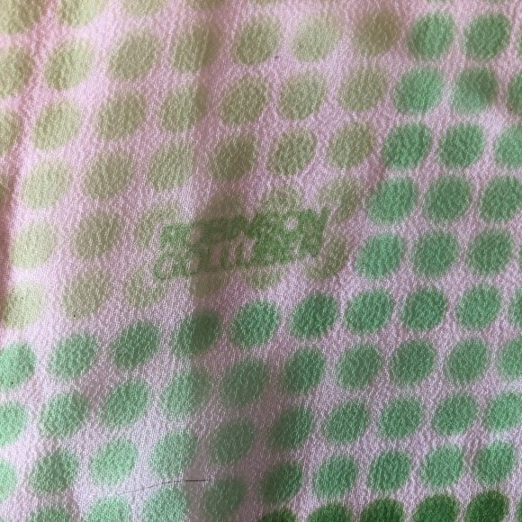 Vintage Green Circle Pattern Scarf by Robinson - Picture 6 of 8